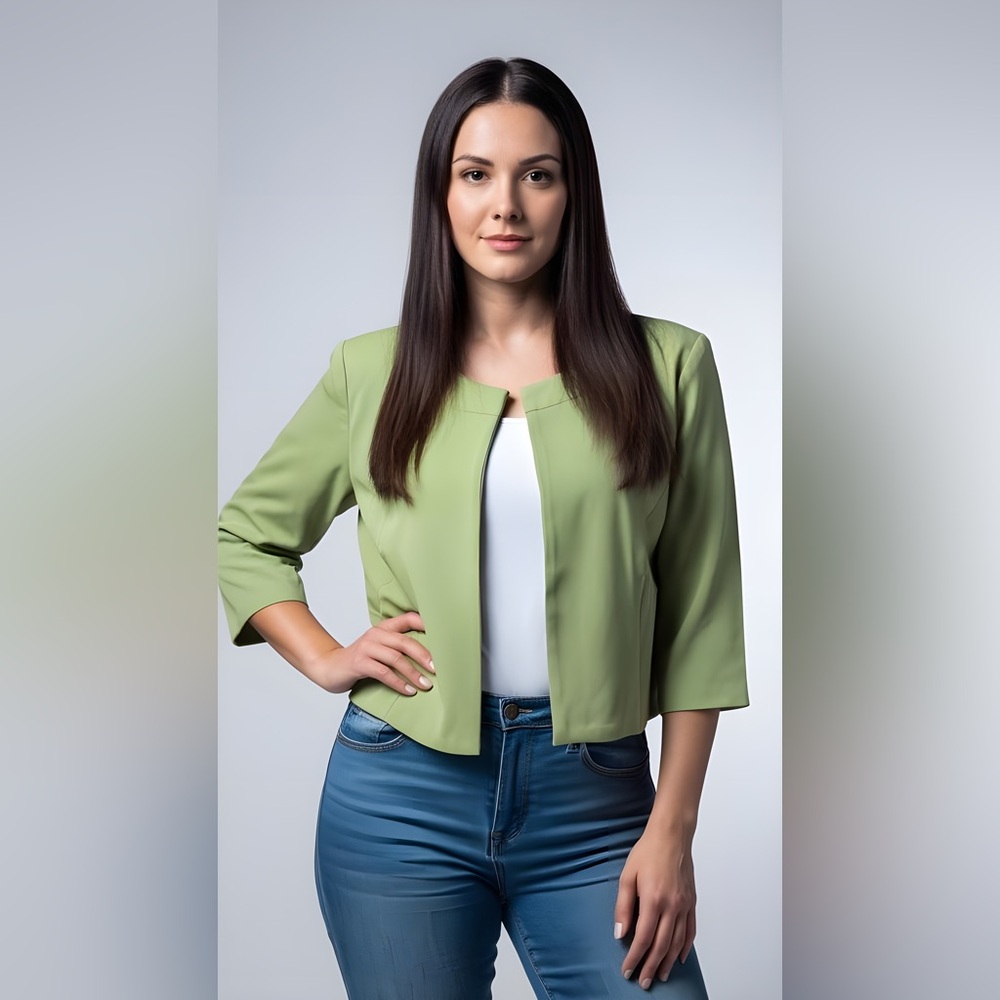 Danillo Green Cropped Blazer Size 16W